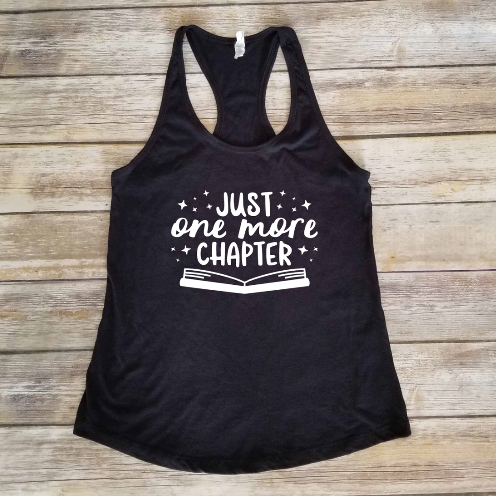 Just One More Chapter - book nerd tank top black